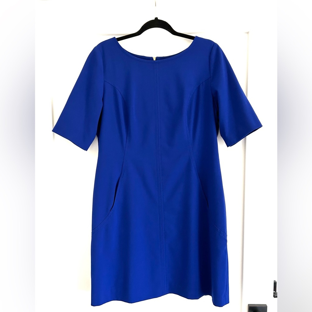 Tahari Dress Cobalt Blue Sheath Size 14P